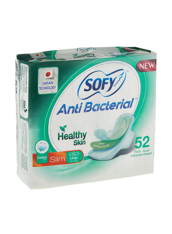 

Sofy Antibacterial Musk Slim Sanitary Pads with Wings, 52 Pieces