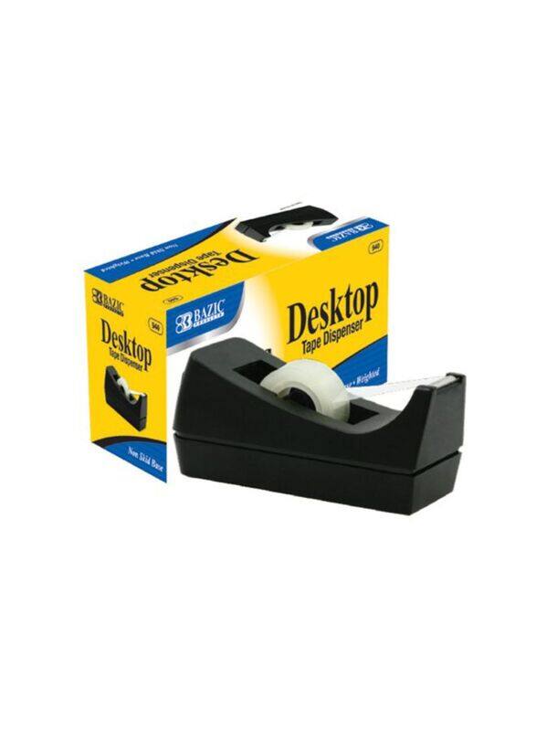 Bazic Desktop Tape Dispenser, 19mm x 11.4m, Black