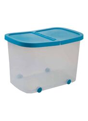 Plastiken Flip Top Storage Trunk, Blue/Clear