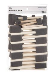 Darice Foam Paint Brush Set, 60 Pieces, Beige/Black