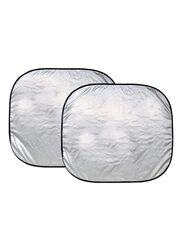 Custom Accessories Solar Shield Folding Regular Car Shade, 2 Piece, Silver