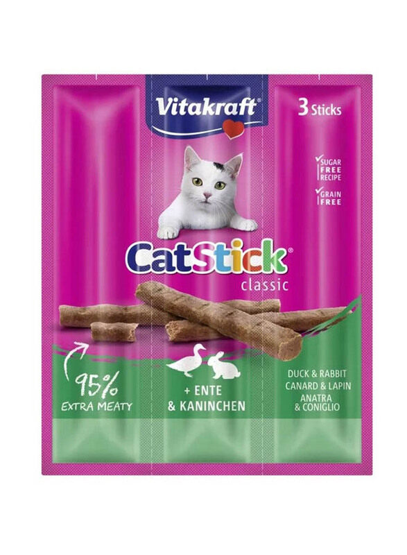 

Vitakraft Duck and Rabbit Classic Cat Dry Stick, 3 Sticks