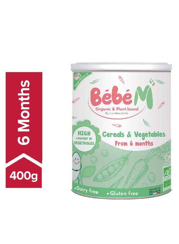 Bebe M Baby Organic Plant-Based Vegetables Cereals, 6 Months, 400g