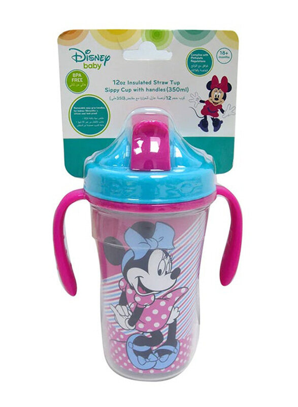 

Disney Baby Minnie Mouse Insulated Straw Cup, 350ml, Blue/Pink