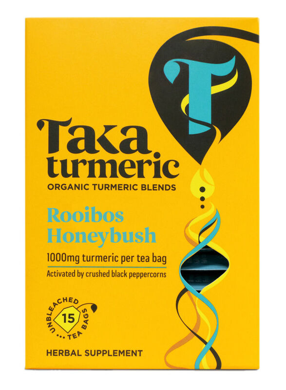Taka Turmeric Organic Turmeric Blends Rooibos Honeybush Tea, 15 Tea Bags x 33g