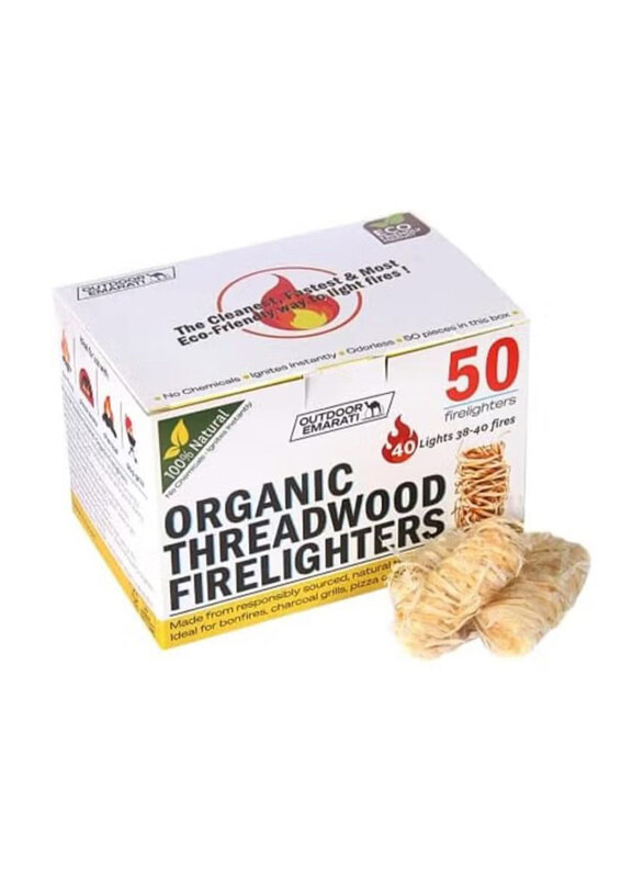 

Outdoor Emarati Organic Natural Thread Wood Fire Starters, 50 Pieces, Beige