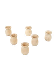 Darice Wooden Candle Cup, 6 Pieces, Beige