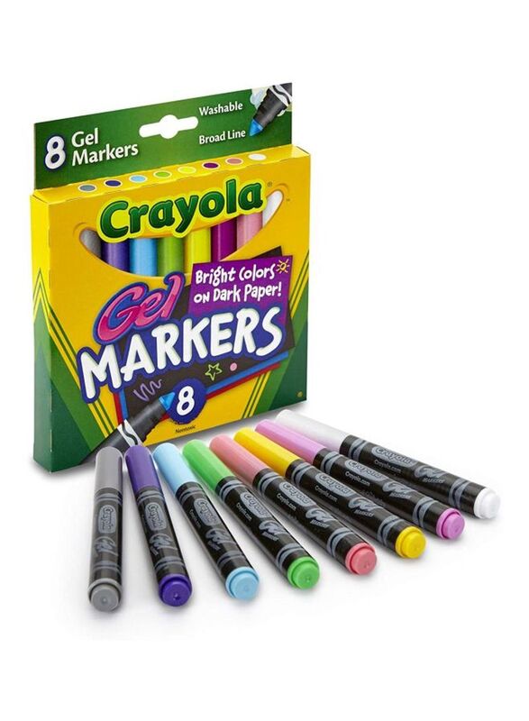 Crayola 8-Piece Washable Gel Marker, Multicolour