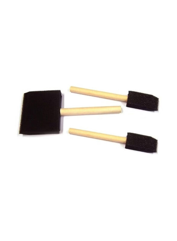 

Generic Wooden Handle Sponge Brush Pant Stamper, 3 Pieces, Black/Beige
