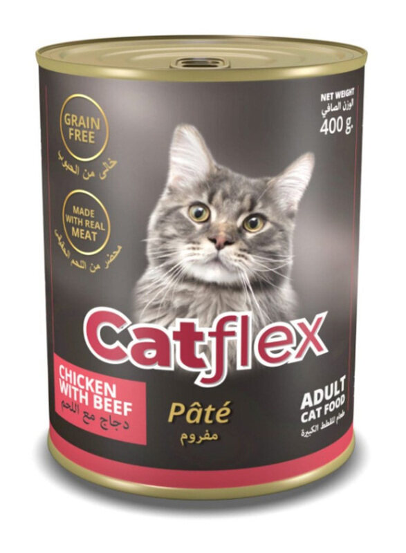 

Catflex Pate Chicken Can Wet Adult Cat Food with Beef, 400g