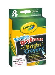 Crayola Dry-Erase Bright Crayons, 8-Pieces, Multicolour