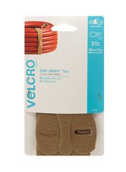 Velcro Brand One Wrap Ties for Cables, Brown