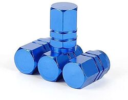 Umeema 4-Piece Styling Metal Alloy Sports Car Tire Tyre Valve Caps for Wheel, Blue