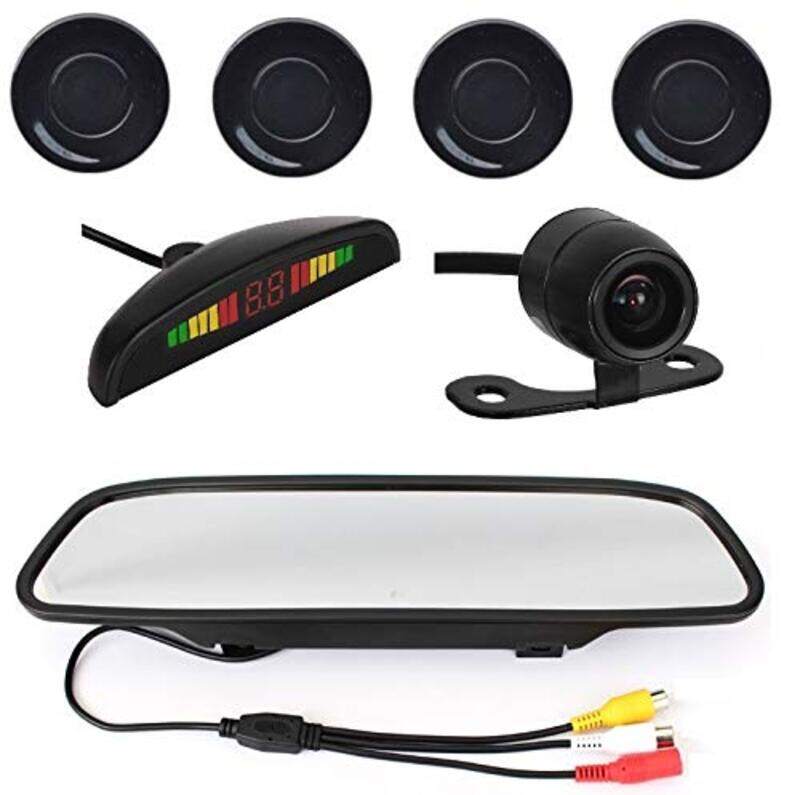 

Generic 4.3-Inch Car Parking Sensor with LCD Mirror Monitor and Rear View Camera, Black