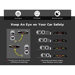 4-Piece Auto Reverse Assistance Backup Radar Detector System LED Car Parking Sensor, Silver