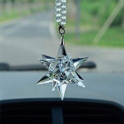 Umeema Car Pendant Crystal Meteor Decoration Hanging Ornament, Transparent