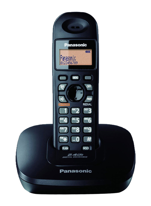 Panasonic Digital Cordless Phone with Stand, Black