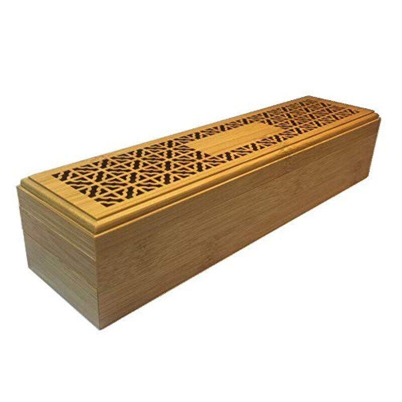 

Generic Bamboo Incense Burner Incense Stick Holder with Drawer, Beige