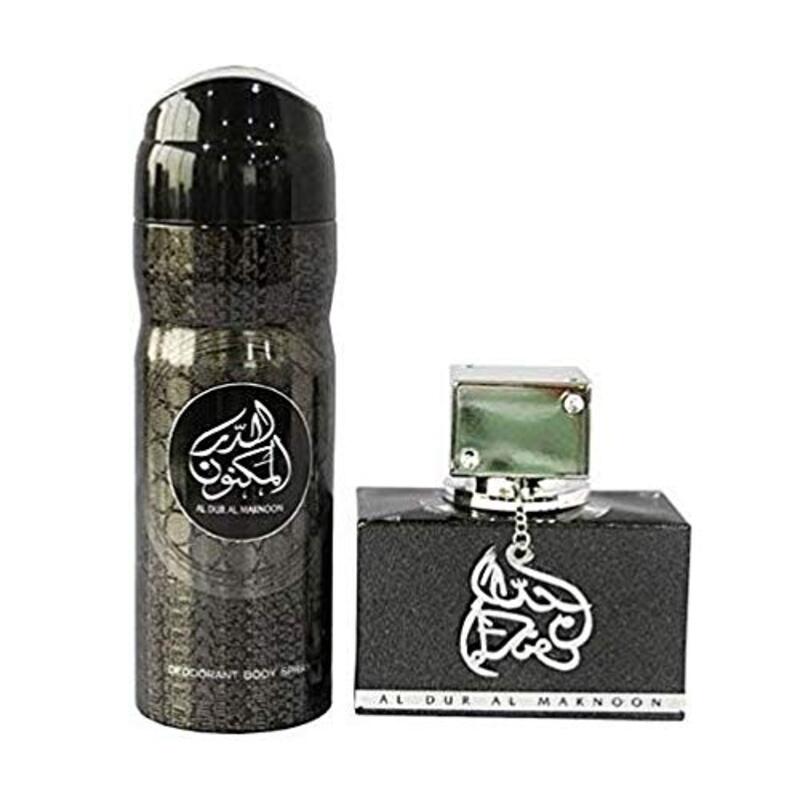 Lattafa Al Dur Al Maknoon Giftset 100ml EDP Deo 200ml for Men