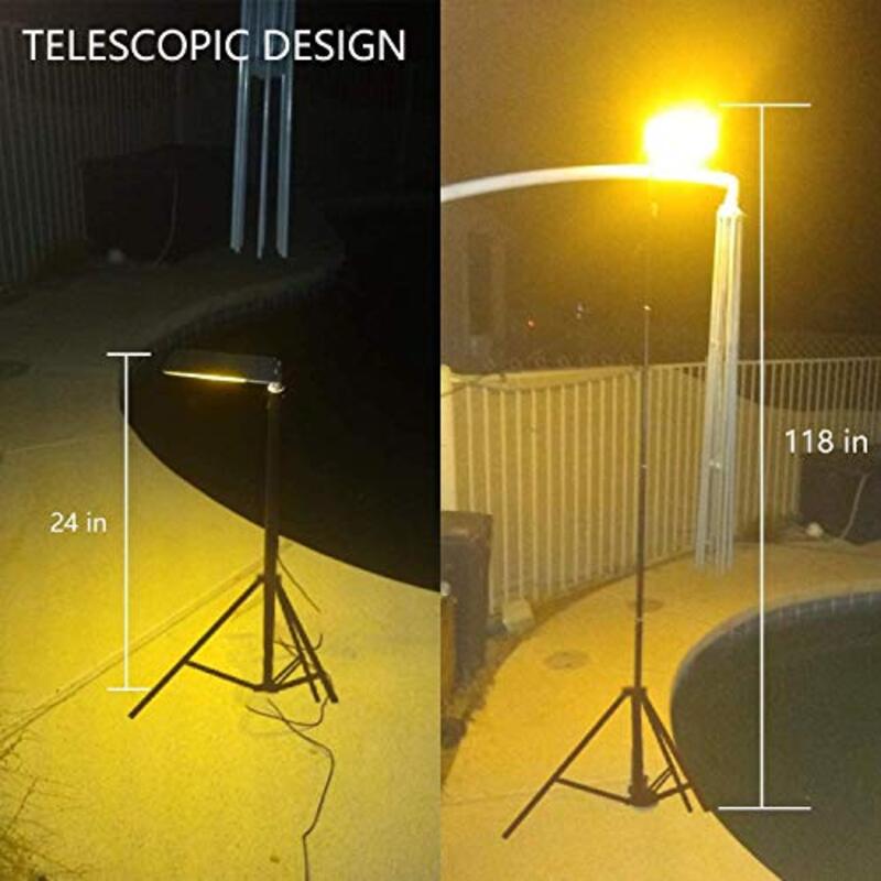 Conpex Outdoor LED Camping Light with Telescopic Tripod, 1000 Watt, Black