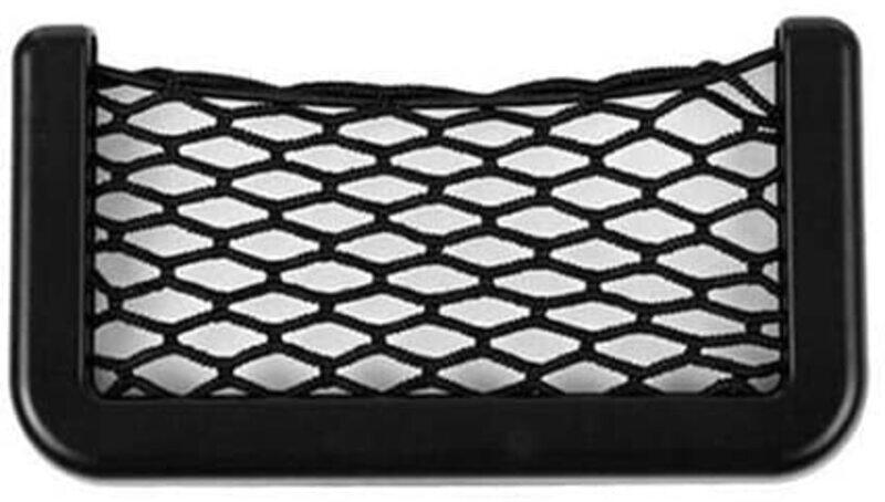

Umeema Super Sticky Nylon Net Universal Car Seat Side Back Pocket Storage Organizer Phone Holder, Black