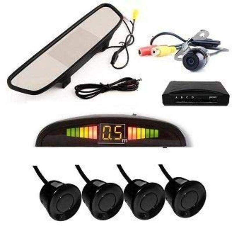 Car Parking Sensor And Camera With LCD Monitor, 4 Sensors, Black