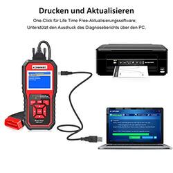 Konnwei KW850 EOBD Car Vehicle Scanner Reader Diagnostic Tool Detector, Red/Black