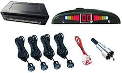 LED Car Parking Sensor and Monitor Auto Reverse Backup Radar Detector System Backlight Display, 4 Sensors, Black