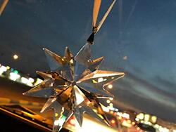 Crystal Star Necklace Car Hanging Ornament, Clear