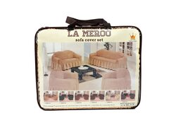 La Meroo Spandex Non Slip Soft Sofa Cover Set, Beige