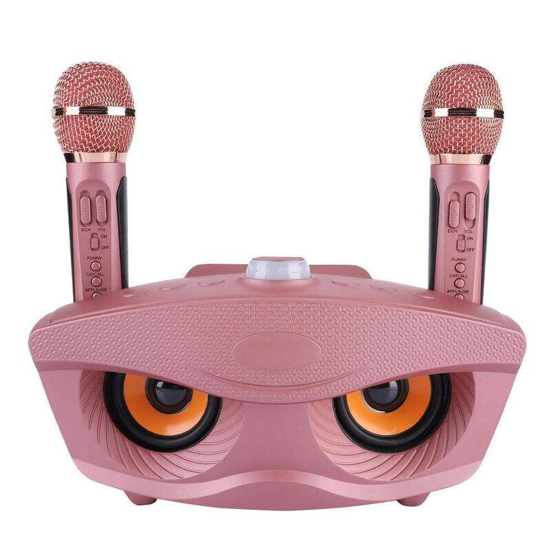 

SDRD Safecell Portable Karaoke Machine Wireless Bluetooth Speaker with 2 Microphones, Pink