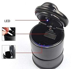Portable LED Light Lamp Car Cigarette Ashtray Holder, Black