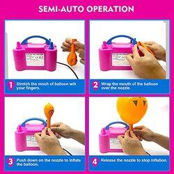 Dual Nozzle Portable Electric Balloon Air Blower, Pink