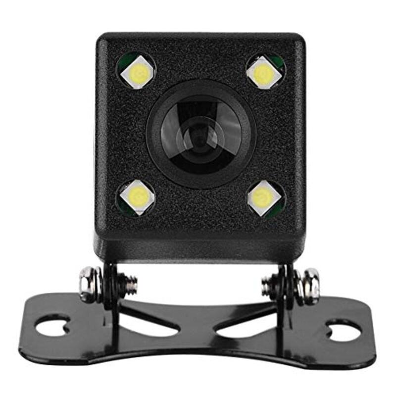 170 Wide Angle Waterproof Rear View Camera Car and Back Reverse LED Light, Black
