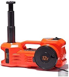 Toby's 3-in-1 5 Ton Light Electric Car Hydraulic Floor Jack with Built-in Tyre Inflator Pump & LED Light, Orange Black