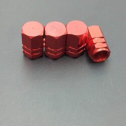 Umeema 4-Piece Car Styling Metal Alloy Sports Tyre Valve Air Caps Airtight Covers, Red