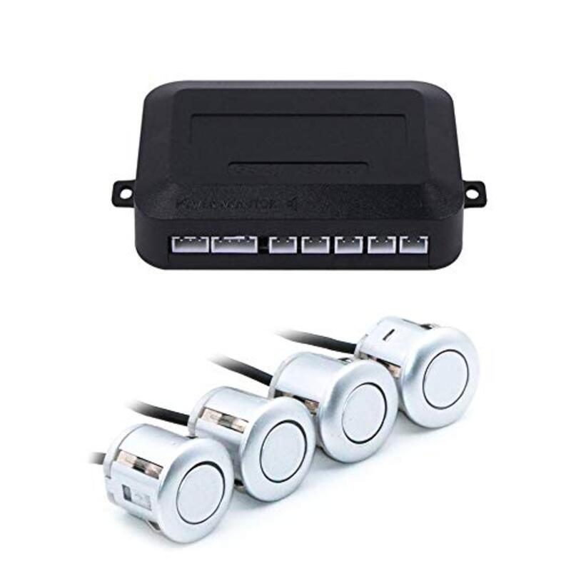 4-Piece Auto Reverse Assistance Backup Radar Detector System LED Car Parking Sensor, Silver