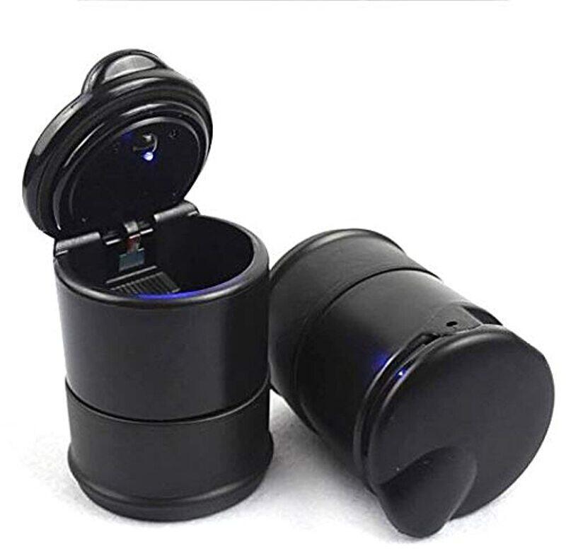 Portable LED Light Lamp Car Cigarette Ashtray Holder, Black