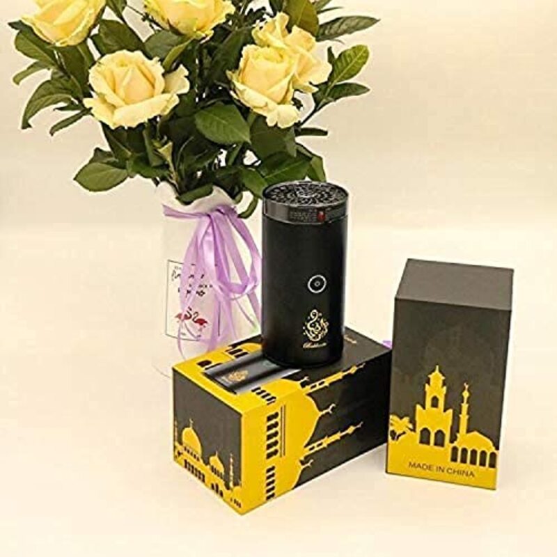 Zam New Portable Arabic Electric Handheld USB Battery Charger Bukhoor Incense Burner, Black