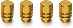 Umeema Car Tyre Valve Caps, 4 Piece, Gold