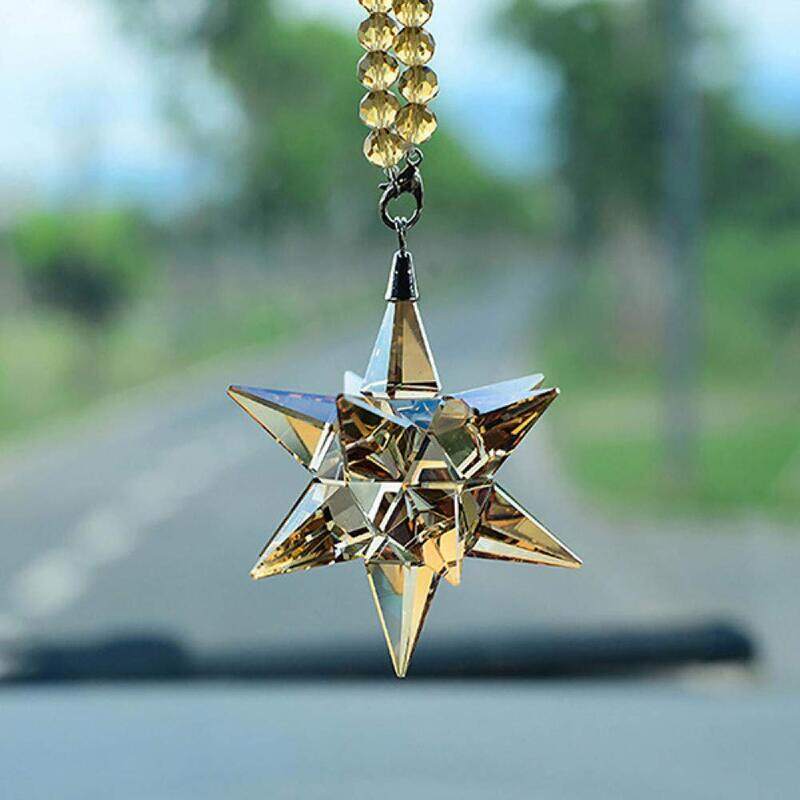

Dxca Car Pendant Crystal Meteor Decoration Hanging Ornament, No.3, Gold