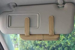 PU Leather Clip Car Sun Visor Tissue Box Holder, Beige