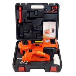 Global Online Automotive Electric Hydraulic Floor Jack 12V DC 3T with 4 in 1 Impact Wrench Electric Car Jack Tool Kit with LED Lamp, Orange