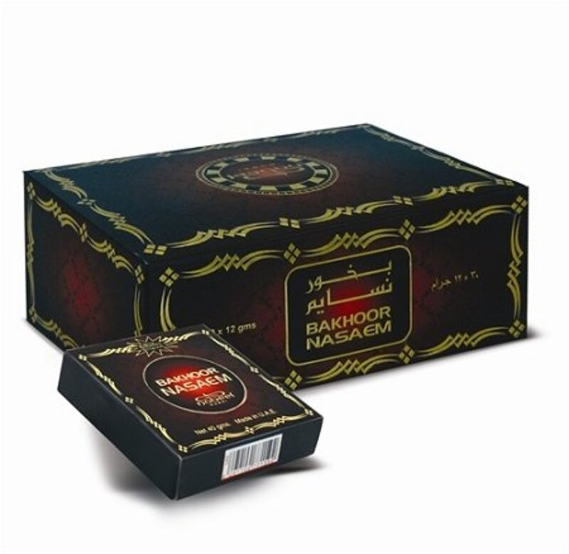 Bakhoor Nabeel Black (formerly Etisalbi) Incense 40gm (Box of 12) by Nabeel