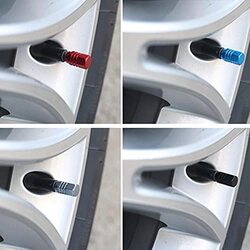 Umeema 4-Piece Car Styling Metal Alloy Sports Tyre Valve Caps, Silver