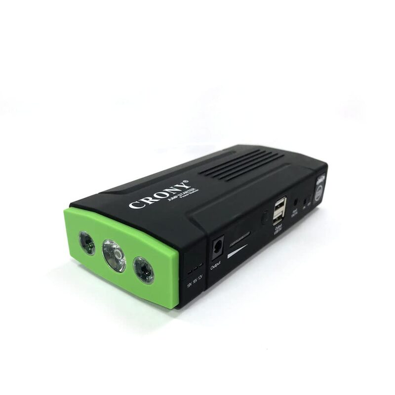 Crony Multi-Function Car Jump Starter Power Bank, D22 D28A, Black/Green