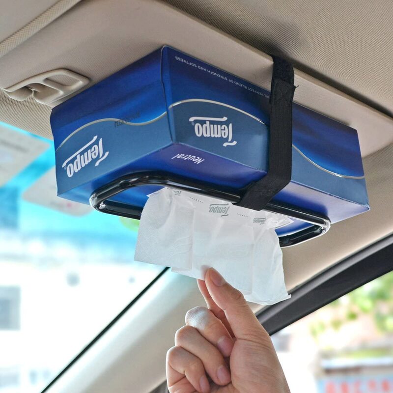 

Generic Car Sun Visor Tissue Box Holder, Black