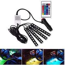 Interior Flashing Lighting of The Car with Consisting 4 Led Bulbs and Remote Voice Control, Black