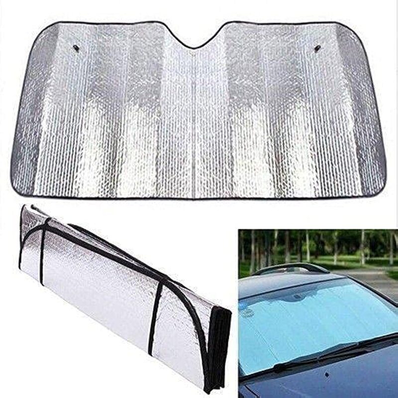Aluminium Cling Car Windows Sunshade, Blue