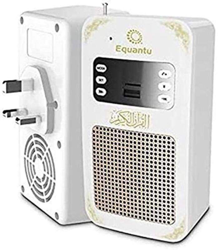 

Equantu Smart Wall Plug Quran Radio/USB/SD & Bluetooth Speaker with Remote, SQ-669, White